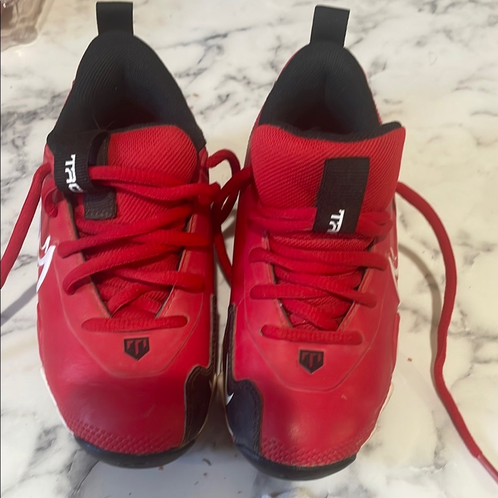Kids Red Nine Baseball Cleats